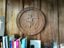 This plaque was designed and carved by Jocelyn's youngest sister when she was still in high school. Boggles my mind.